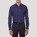 Slim fit herrskjorta med murarkrage, långärmad